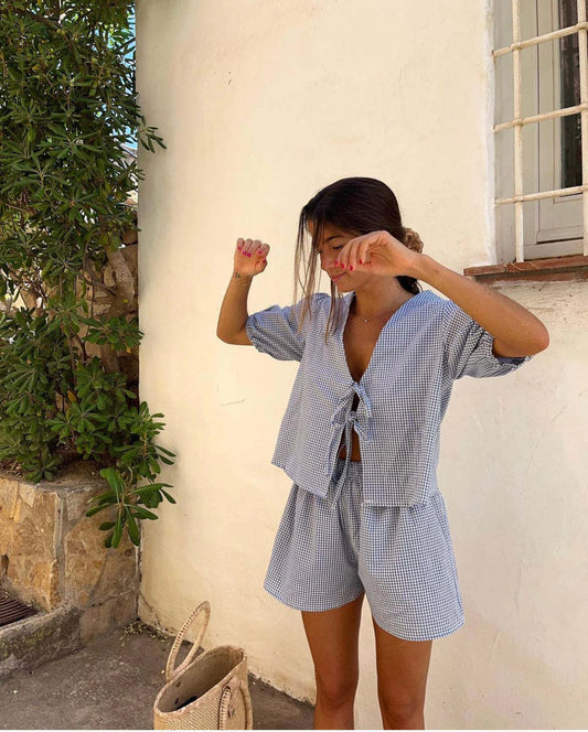 Rutig Top & Shorts