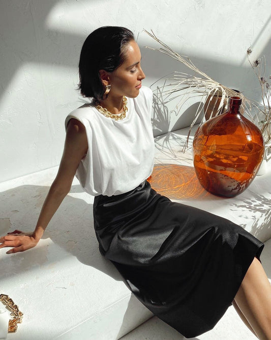 High-Waist Ankle Skirt