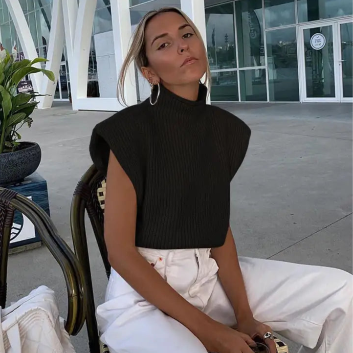 Short-Sleeved Sweater Top